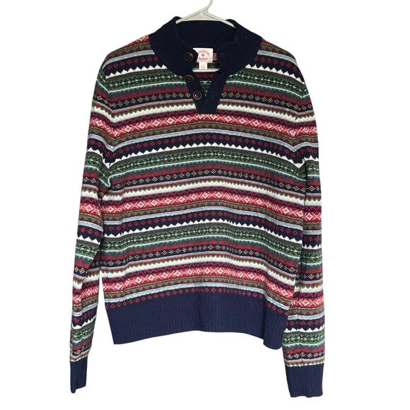 BROOKS BROTHERS Fair Isle Nordic 100% Wool Pullover Sweater-Size L - Picture 1 of 6